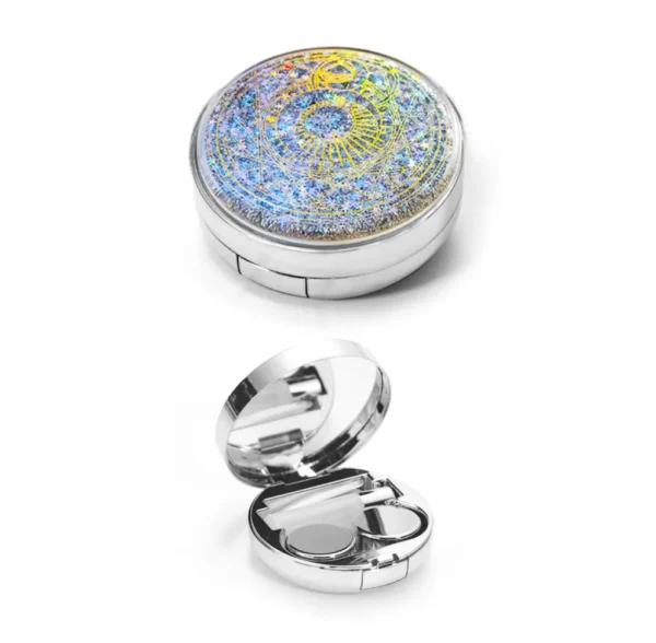 Silver Color Compass Lens Case